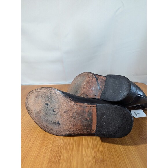 Vintage El Bayo Black Leather Mens Ankle Boots US Size 8 Pull-on Dress (Y05) - Picture 11 of 12